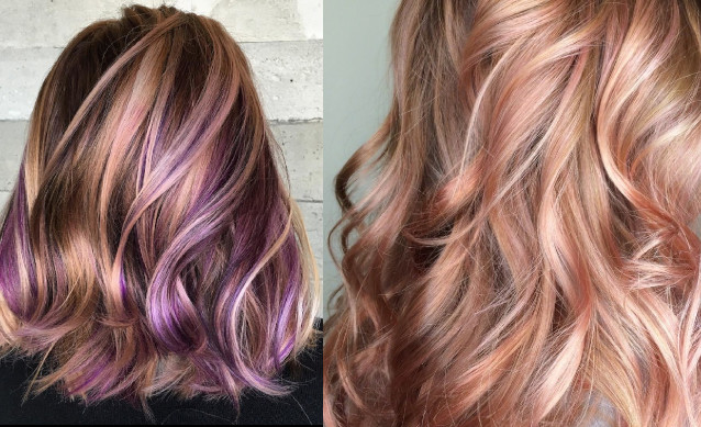 Волосы с розовым цветом